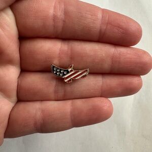 Vintage Patriotic Bald Eagle American Flag Pin